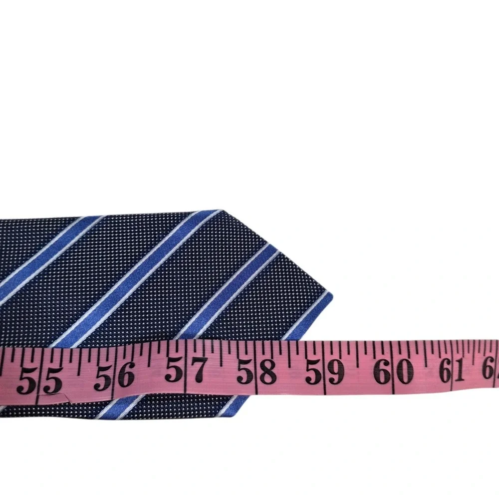 John‎ W. Nordstrom Silk Striped Necktie Blue White Polka Dot Italian Made